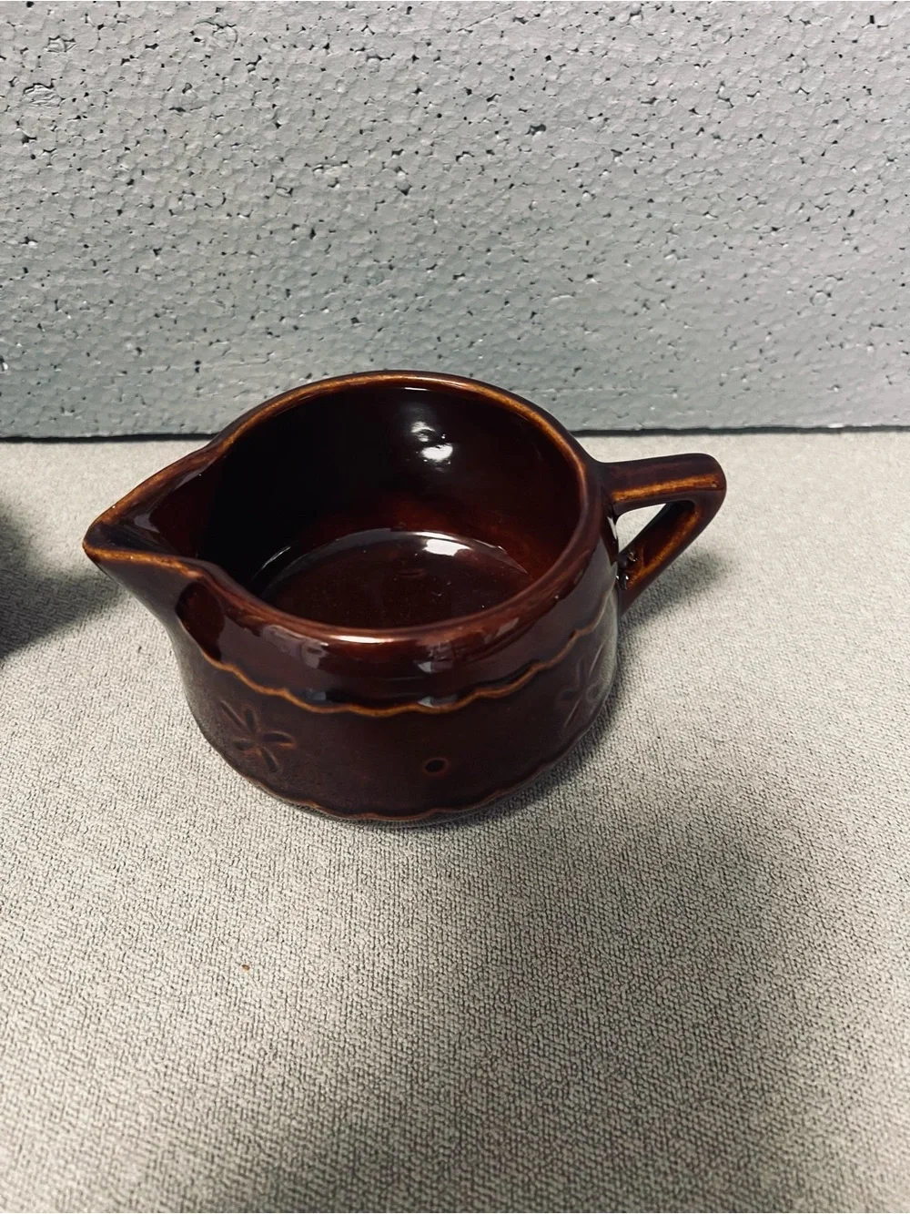 MARCREST Daisy and Dot Ceramic Creamer and Sugar Set Colorado Brown Glaze